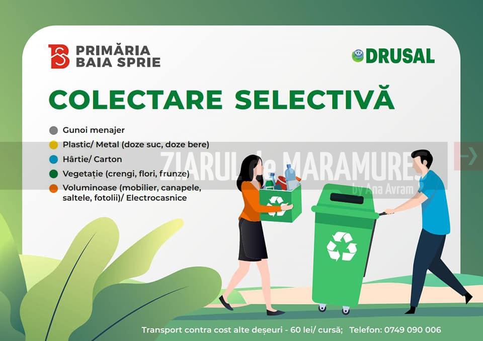 Vezi aici, calendarul de colectare a deșeurilor menajere pentru orașul Baia Sprie