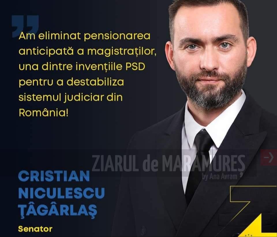 Cristian Niculescu Țâgârlaș: Senatul a votat pentru eliminarea pensionării anticipate a magistraților