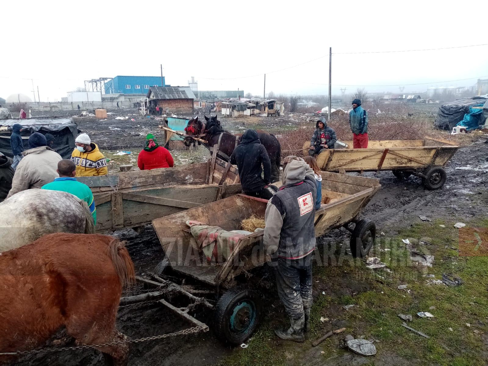 VIDEO-FOTO-Baia Mare: 25 de localnici din Ponorâte au fost scoși de pe Pirită. Oamenii au crezut că se pot stabili la oraș