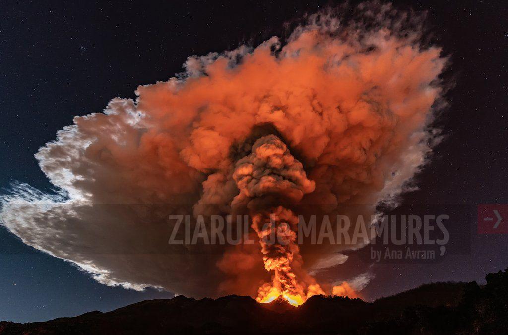 Vulcanul Etna din provincia italiană Sicilia a erupt din nou