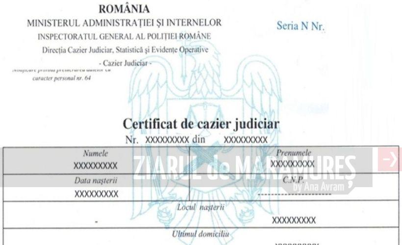 IPJ Maramureș: Cazierul va fi eliberat în termen de 3 zile. Sistemul Informatic al Cazierului Judiciar ROCRIS va fi modernizat și actualizat