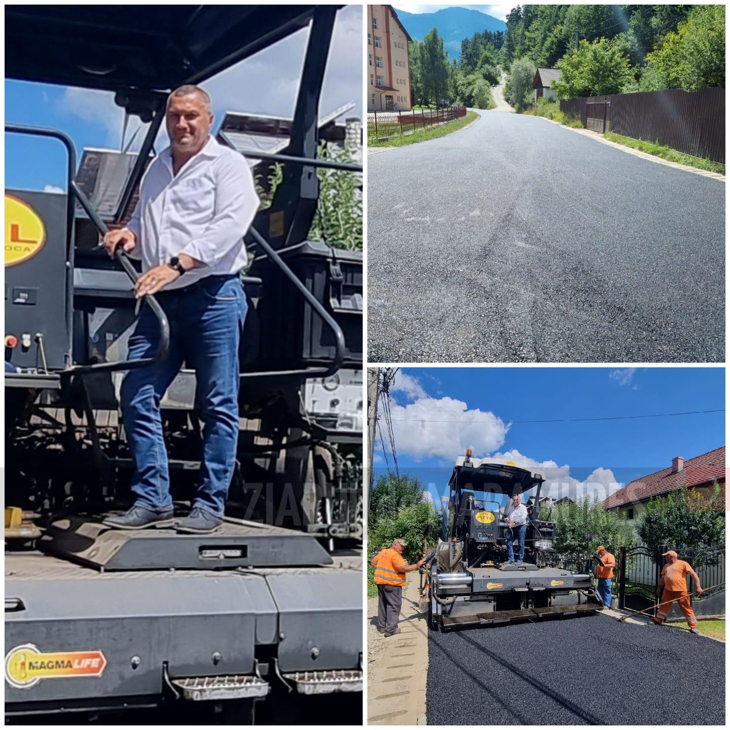 Primarul Sorin Ion Timiș continuă asfaltarea străzilor din Borșa
