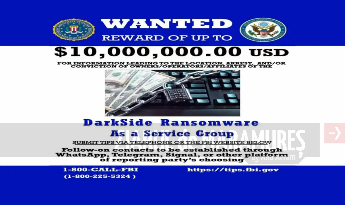 SUA: Recompensă de zece milioane de dolari pentru depistarea liderilor grupului de hackeri DarkSide