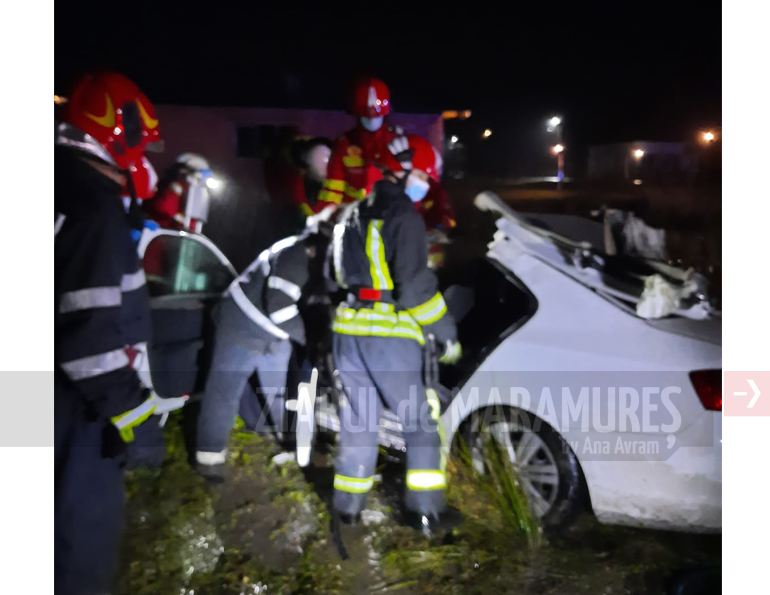 ACTUALIZARE-Cal lovit de un autoturism la Mogoșești. O persoană a fost descarcerată de pompieri