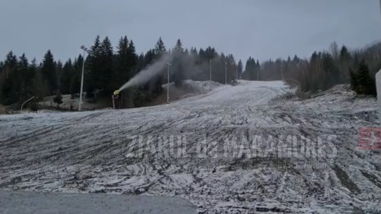 Au fost pornite tunurile de zăpadă pe Pârtia Olimpică Borșa