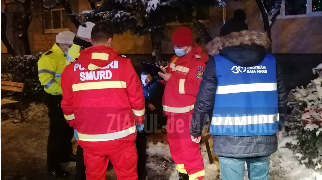 Baia Mare: Un om al străzii a fost găsit de polițiștii locali într-o stare precară de sănătate datorită frigului. Alte 7 persoane fără adăpost au refuzat să meargă la Centrul de noapte