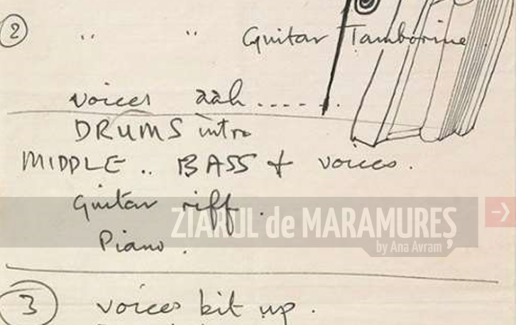 Însemnările lui McCartney pe marginea melodiei ”Hey Jude”, vândute cu peste 50.000 de lire sterline