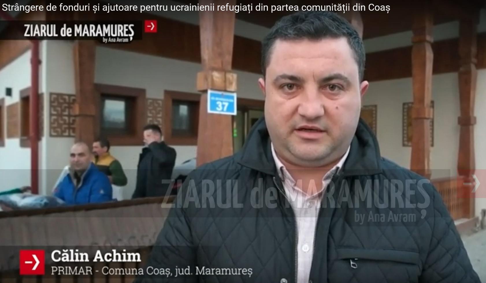 (VIDEO)Primarul Călin Achim și localnicii din Coaș s-au mobilizat. Din puținul lor au dăruit produse și bani pentru familiile refugiate