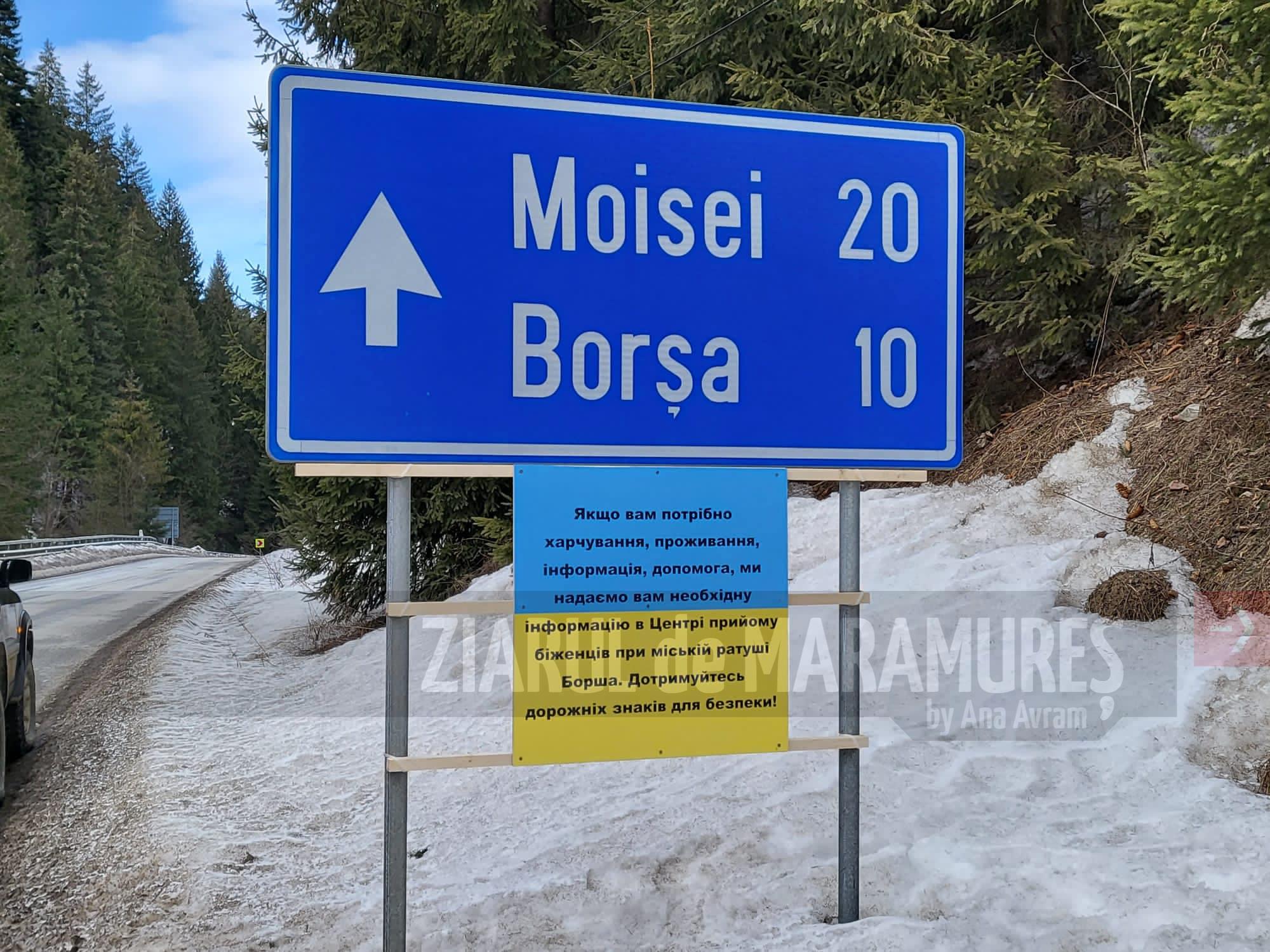 (FOTO)În Borșa au fost montate indicatoare în limba ucraineană