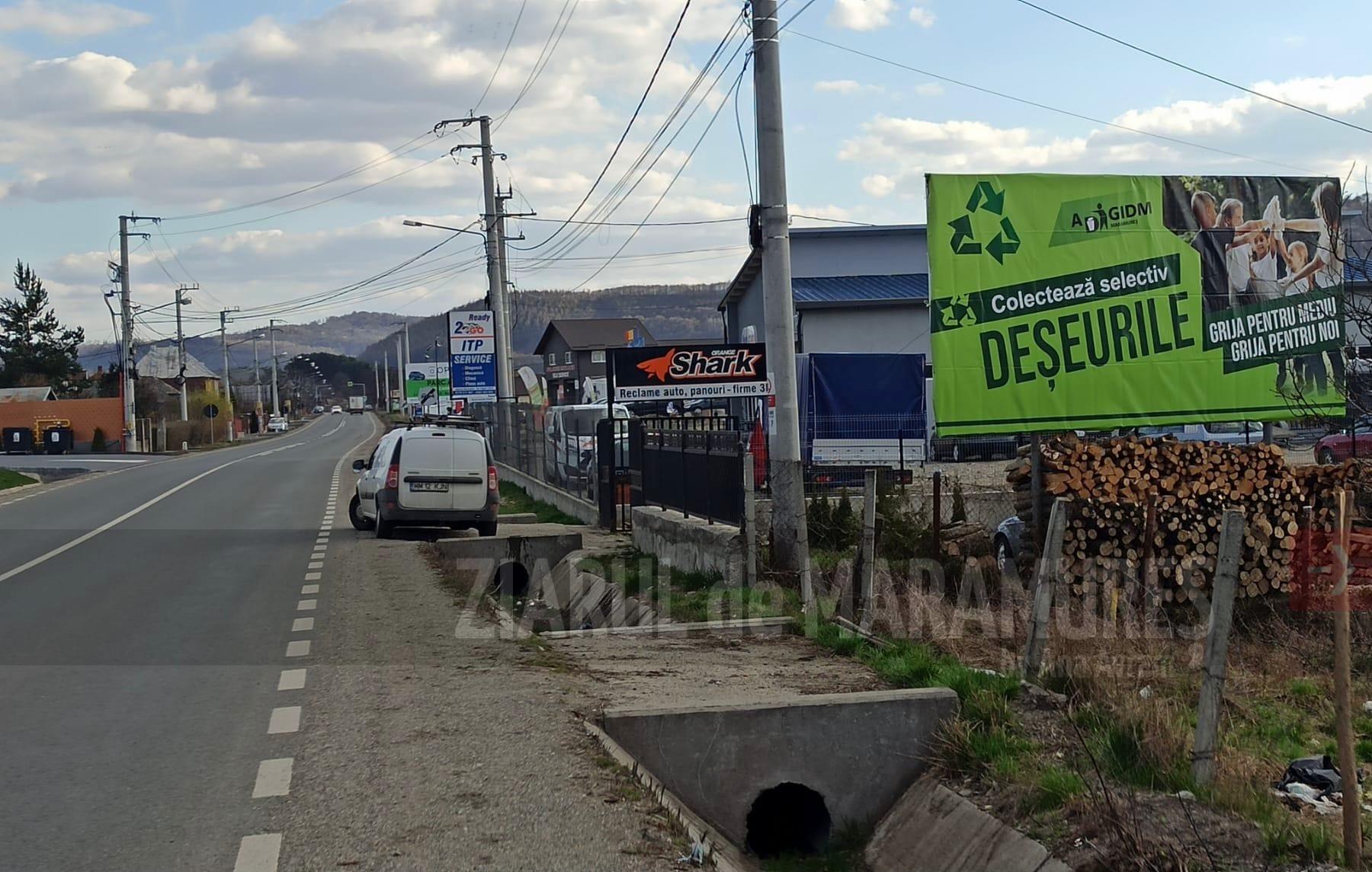 ADI Deșeuri Maramureș: Panouri stradale amplasate la ieșirea din Baia Mare spre Rece și Tăuții Măgherăuș
