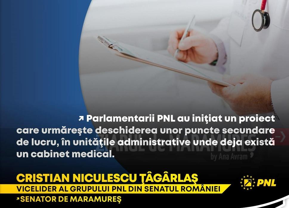Cristian Niculescu Țâgârlaș, senator: ”Se dorește eliminarea condiționării cu privire la existența unui cabinet medical secundar”