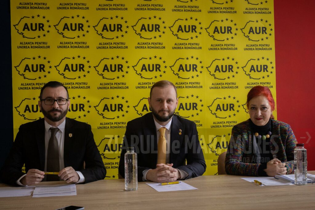 (VIDEO)Deputatul Darius Pop în conferință de presă alături de candidații AUR Maramureș la Camera Deputaților și Senatul României 2024