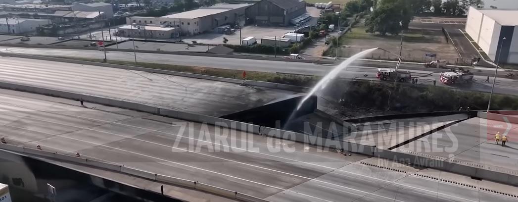 (VIDEO)SUA: O autostradă importantă s-a prăbuşit în Philadelphia, perturbând traficul din estul ţării