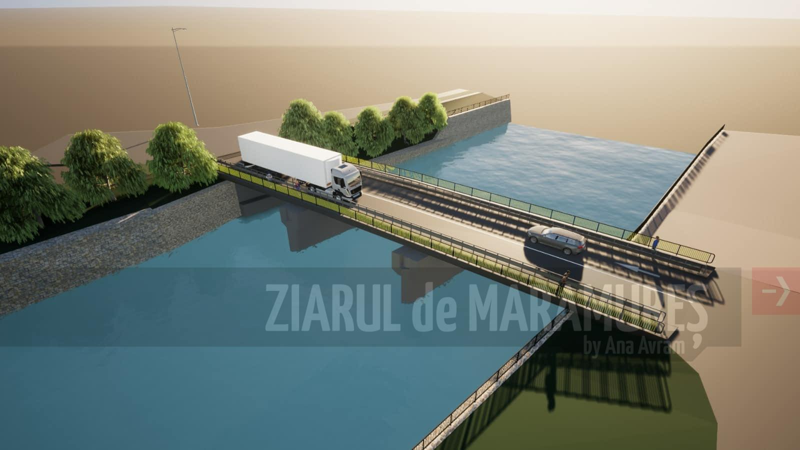 Vișeu de Sus: Se reabilitează și modernizează podul de pe râul Vaser, cartier Țipțera