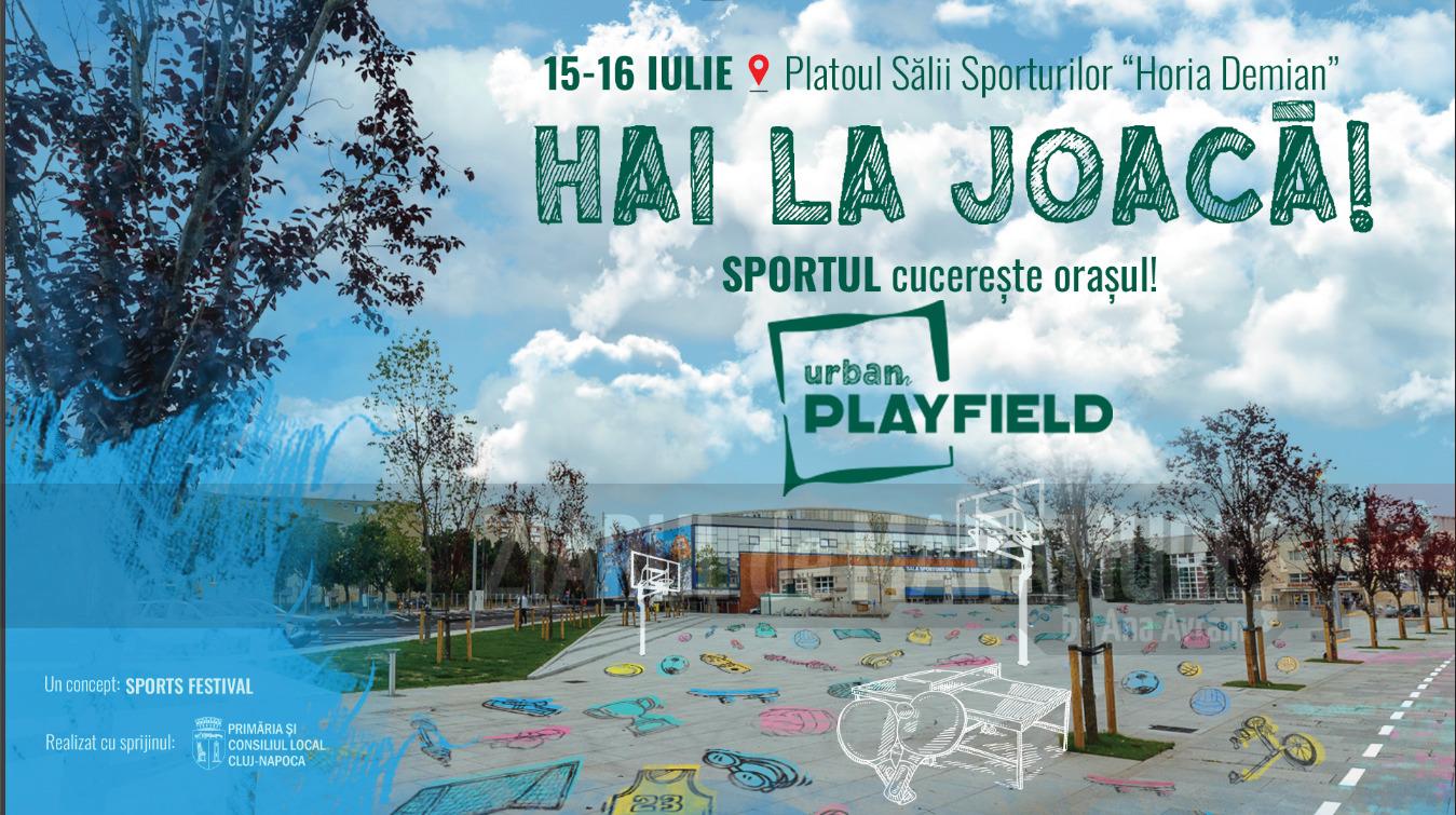 Urban Playfield: Platoul renovat al Sălii Sporturilor „Horia Demian” din Cluj-Napoca devine teren de joacă