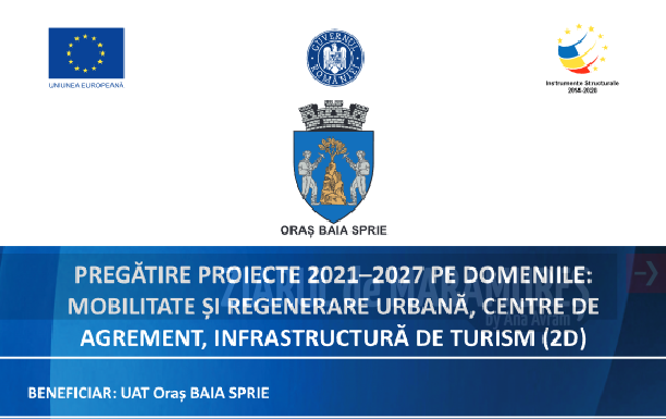 Baia Sprie. Pregătire proiecte 2021-2027: Mobilitate și regenerare urbană, centre de agrement, infrastructură de turism