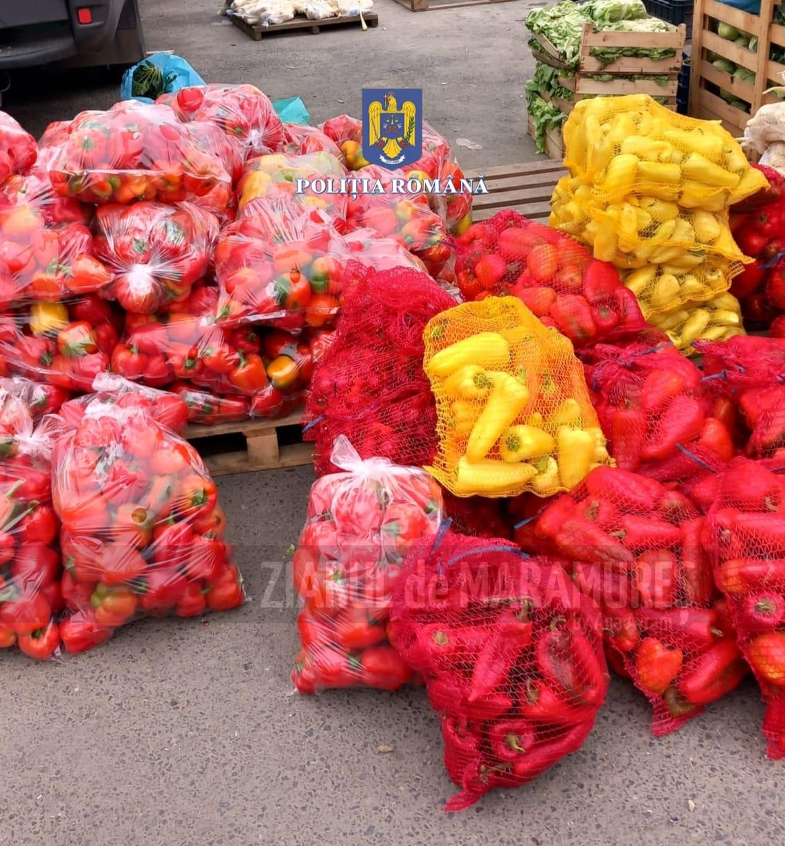Baia Mare. 165 de lei confiscați de polițiști. 13.019 kg fructe și legume indisponibilizate