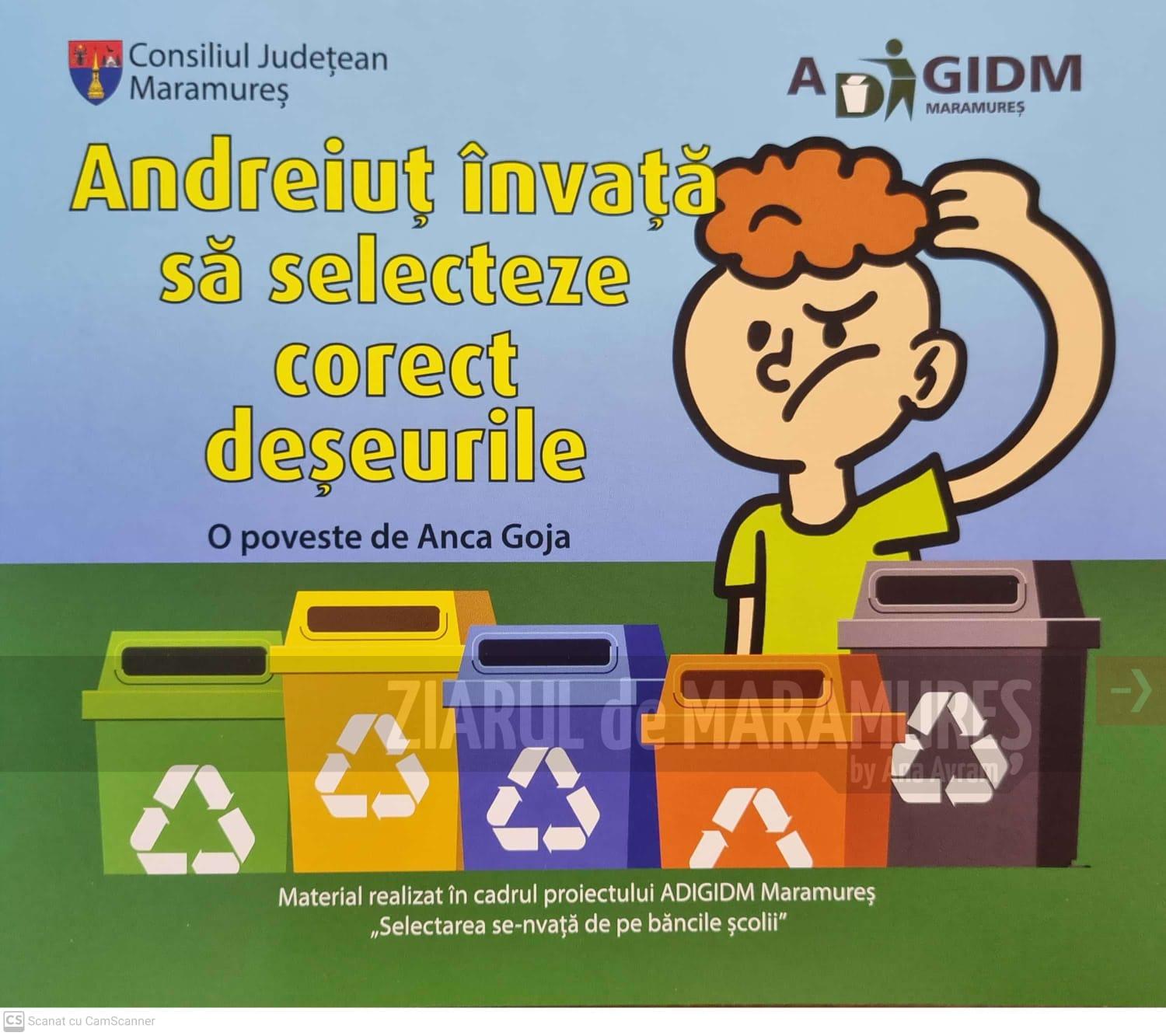 (FOTO)”Andreiuț învață să selecteze corect deșeurile”, o carte creată pentru cei mici de ADI Deșeuri Maramureș