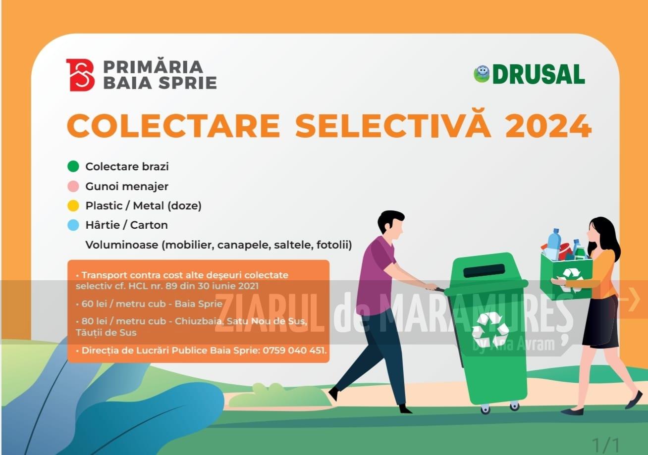 De luni, 8 ianuarie, UAT Baia Sprie începe distribuirea calendarelor de colectare a deșeurilor către populație