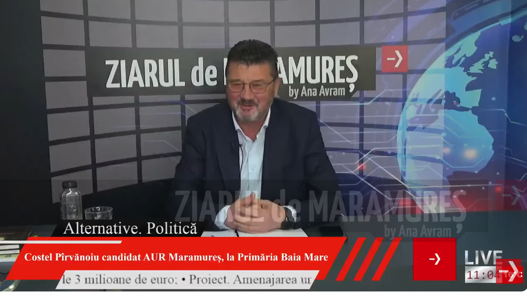 LIVE. Costel Pîrvănoiu (AUR Maramureș) candidează pentru funcția de primar al Municipiului Baia Mare
