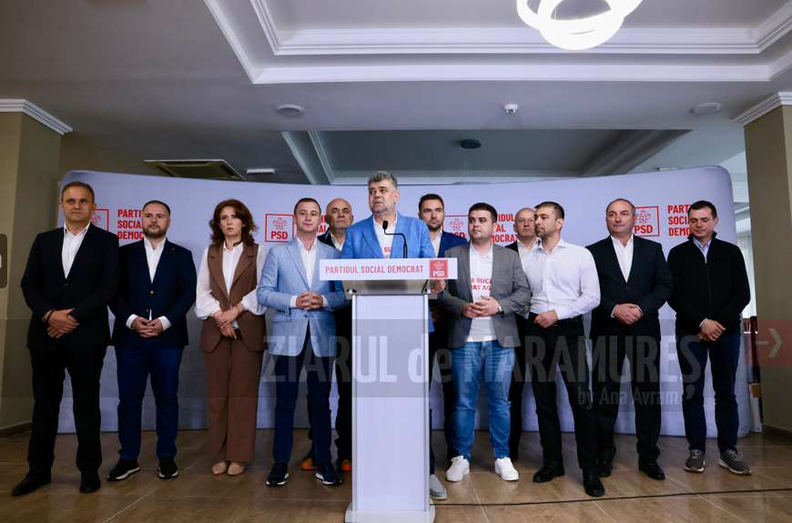 Premierul Marcel Ciolacu, președintele PSD: ”Felicit echipa social-democrată din Maramureș și Baia Mare pentru victoria din 9 iunie”