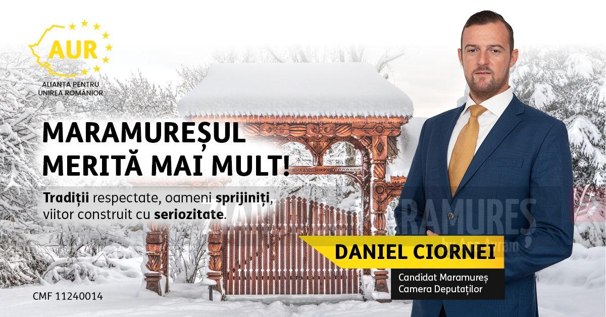 Daniel Ciornei: În ultimele săptămâni, am fost zi de zi printre voi: în piețe, pe străzi, în satele și orașele noastre frumoase