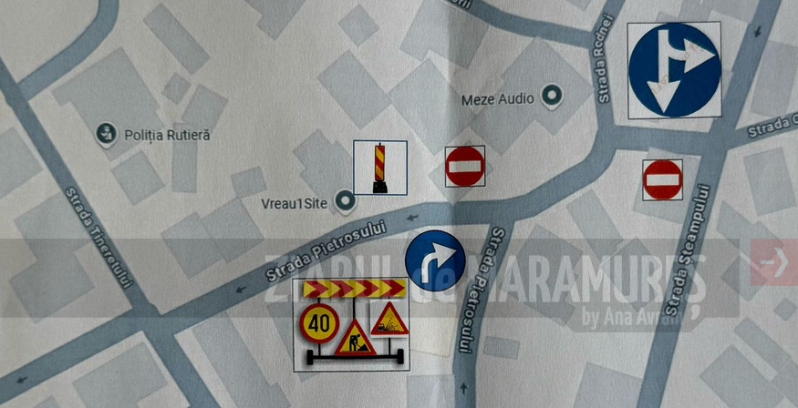 BM. Se închide circulația auto pe strada Pietrosului, tronson cuprins între strada Crișului și strada Tineretului