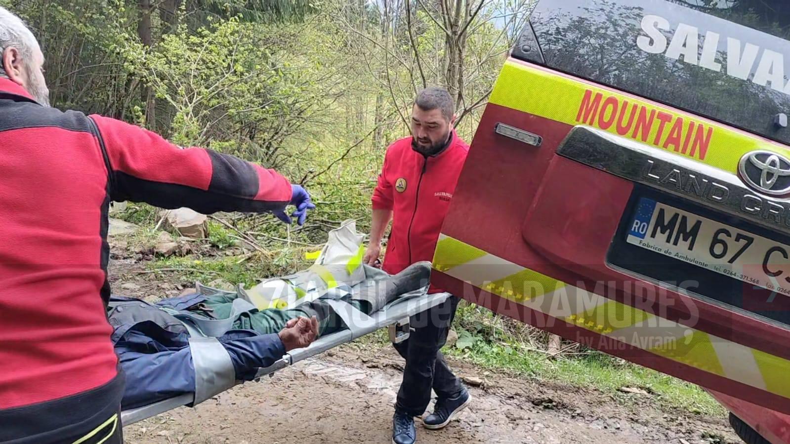 Salvamont intervine pentru salvarea unui localnic din Borșa, accidentat în pădurea de la Vf. Măgurii.