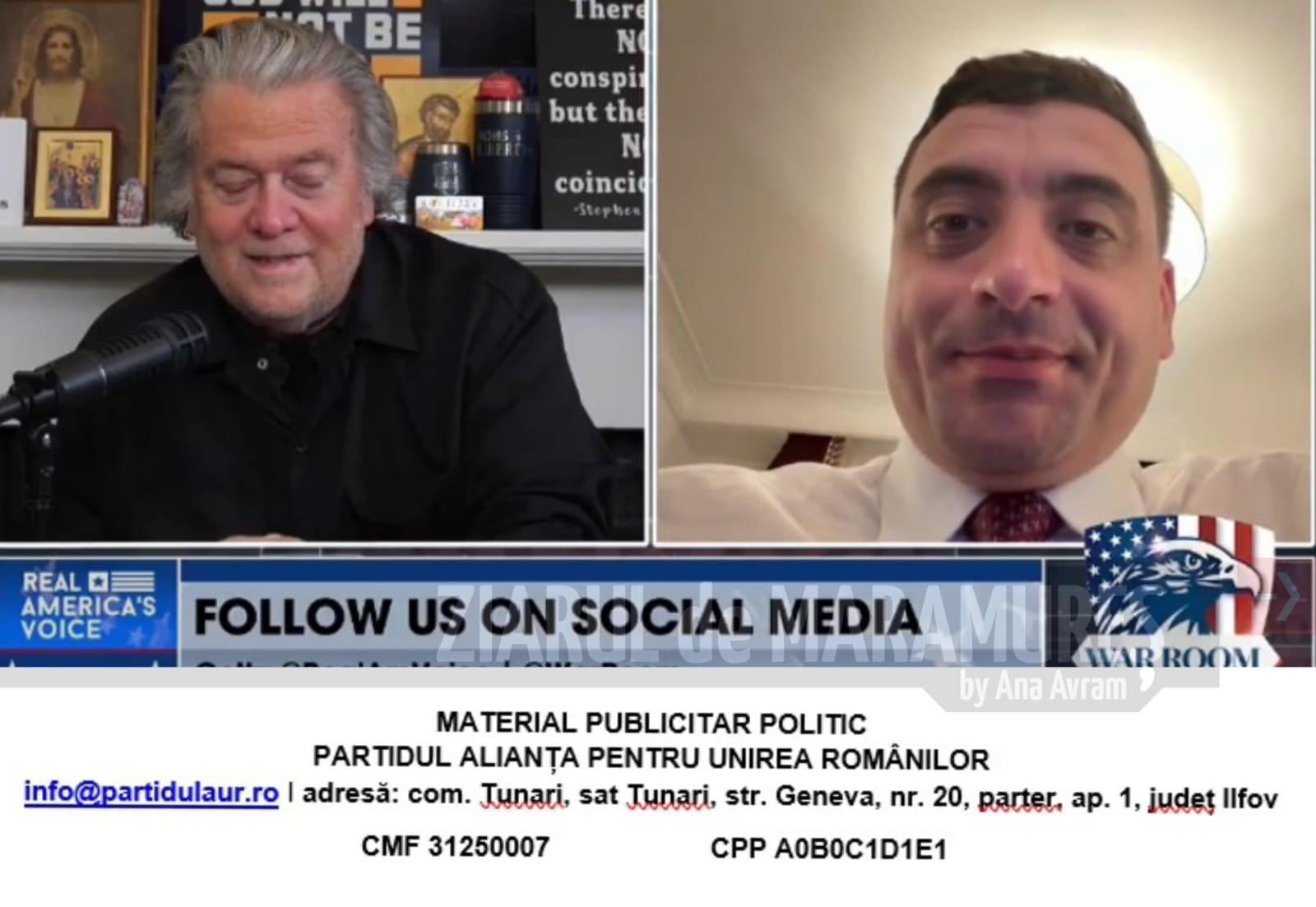 George Simion oferă un interviu în SUA despre restabilirea ordinii constituționale și voința națională.