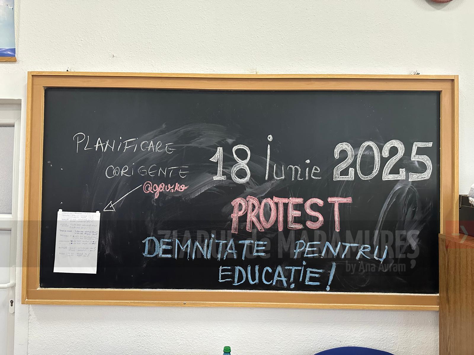 Cadrele didactice au protestat astăzi, 18 iunie, în unitățile de învățământ din Maramures