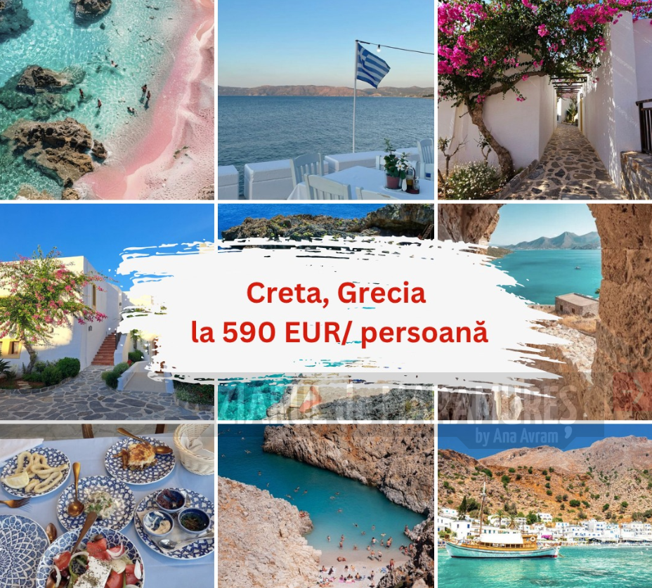 Vacanță de vis în Creta la preț mic, zbor charter din Maramureș cu SFARA TOURS!