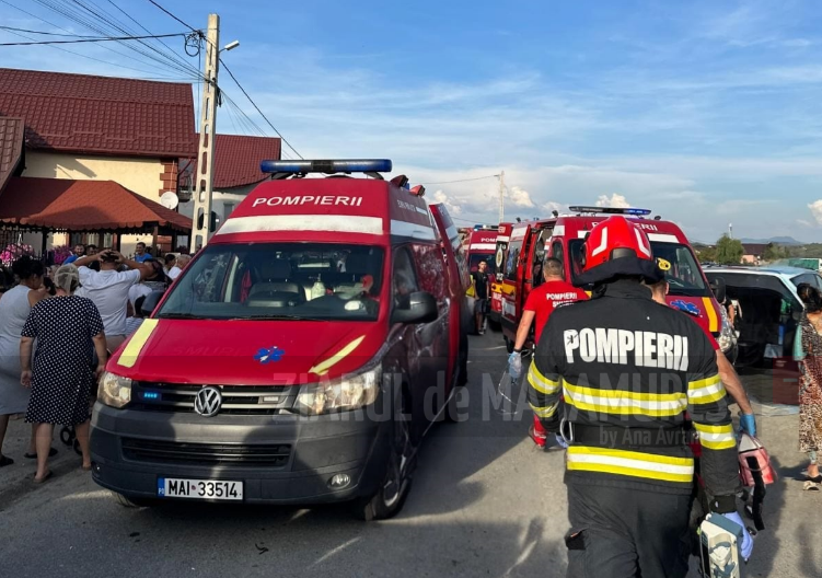 Accident grav în Șomcuta Mare: două mașini, patru răniți și intervenție a elicopterului SMURD.