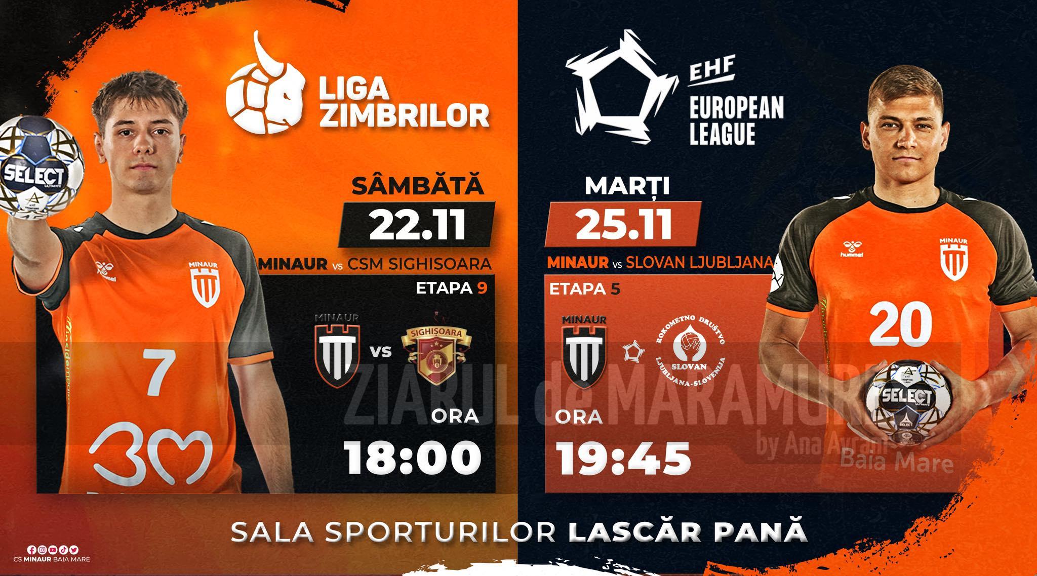 Băieții de la Minaur joacă acasă cu CSM Sighișoara și Slovan Ljubljana