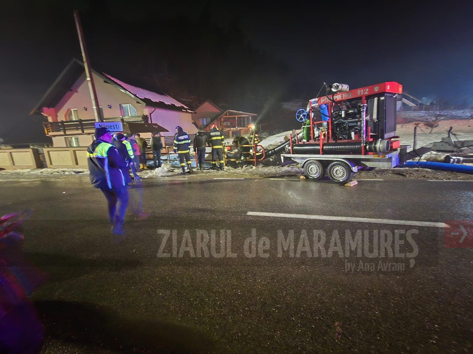 Situație de urgență generată de acumularea de gheată în zona pârâului Valea Cerbovii, UAT Bârsana