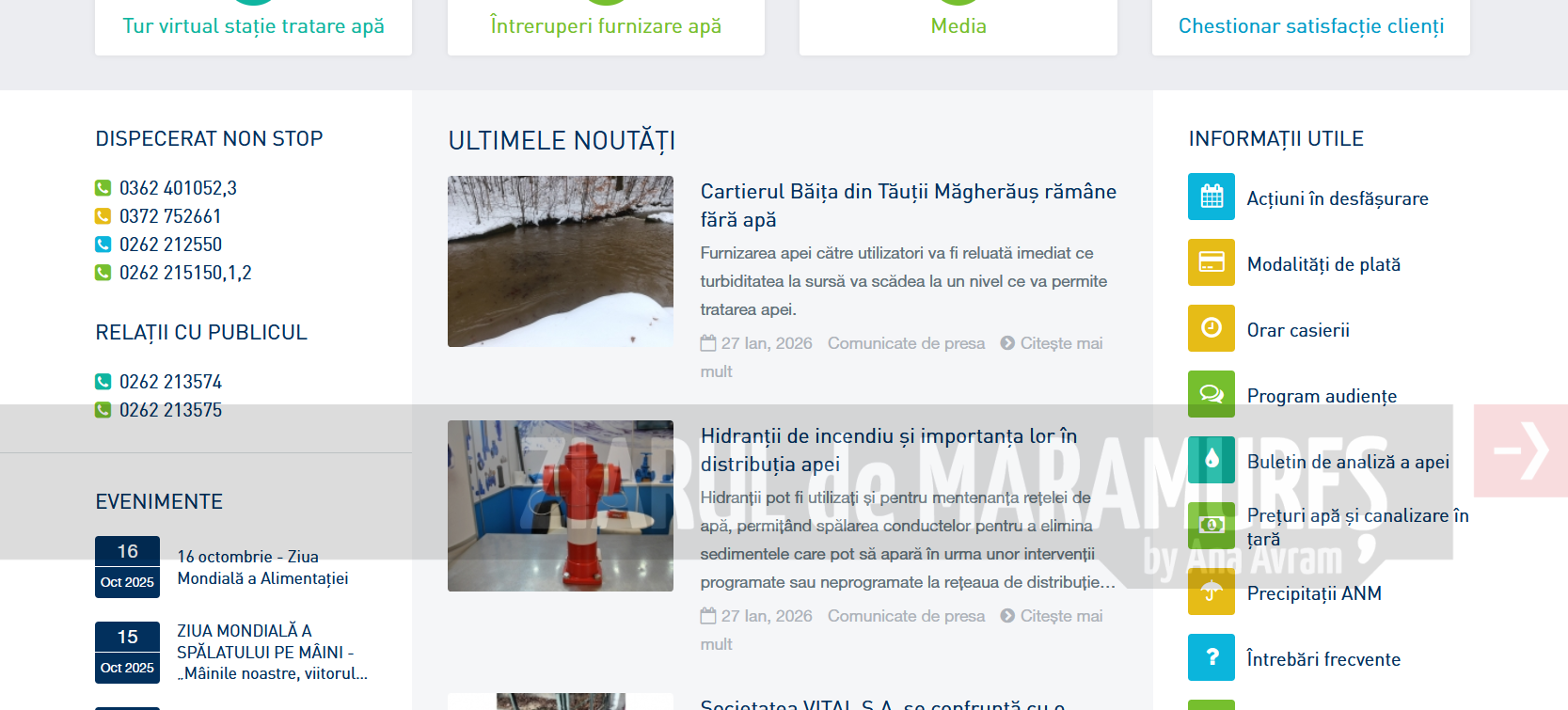 LA UN CLICK DISTANȚĂ. Informații despre lucrările de revizii tehnice a rețelelor de apă potabilă și canalizare