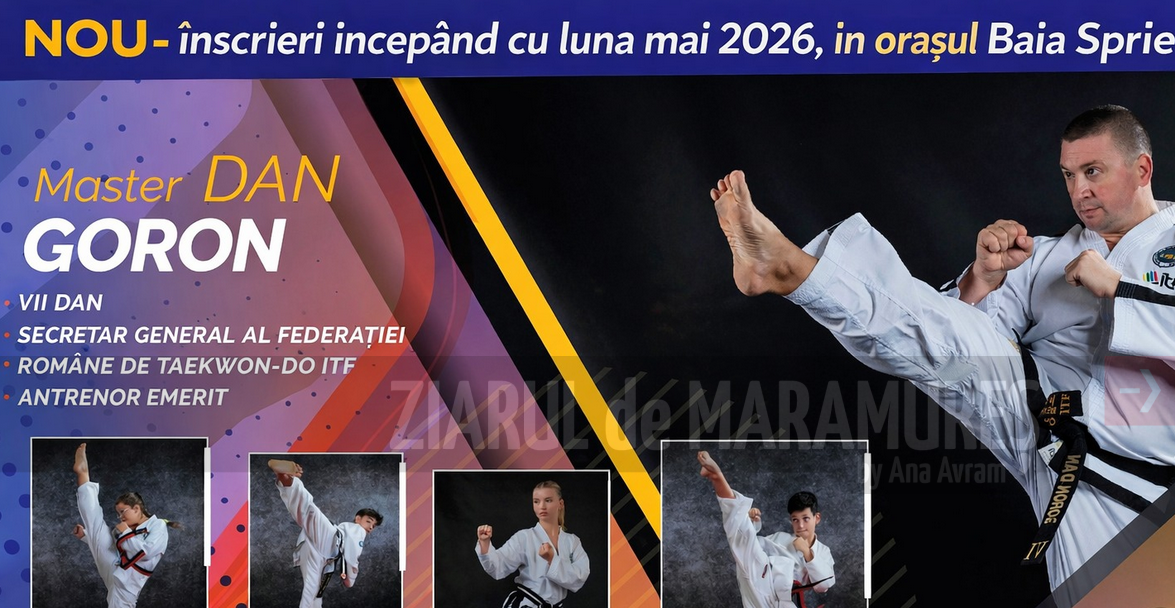 NOU ÎN BAIA SPRIE. Înscrieri deschise la CS DRAGONUL, antrenamente TAEKWON-DO ITF, din luna Mai 2026
