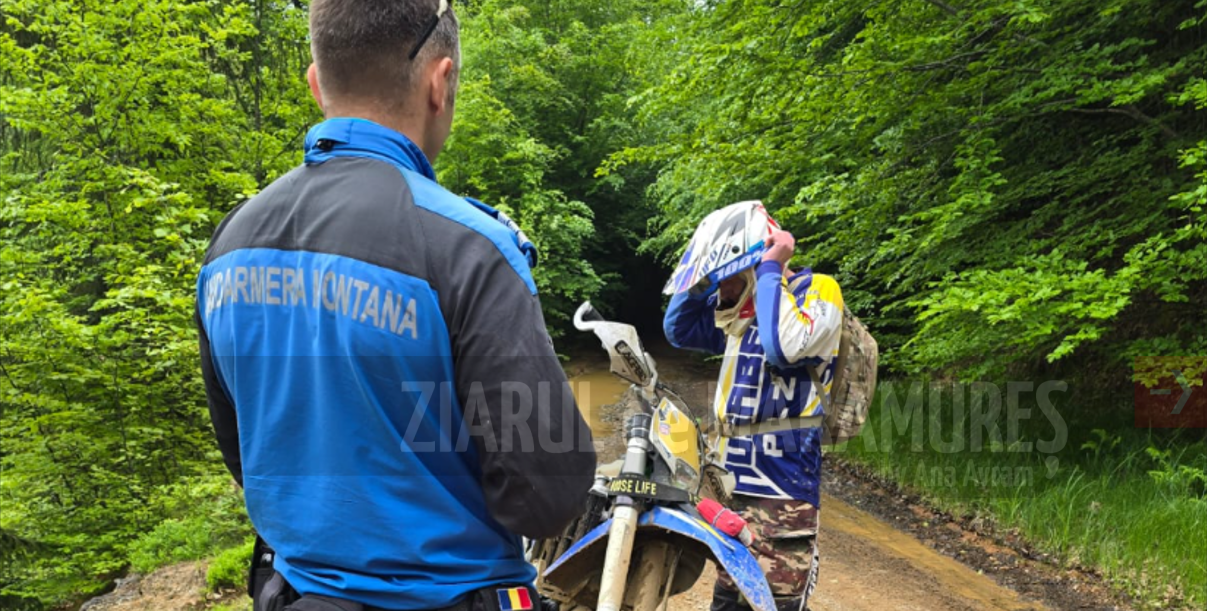MM. Ceh surprins de jandarmii montani cu un motocross în fondul cinegetic Făgădăul Pintii, Budești