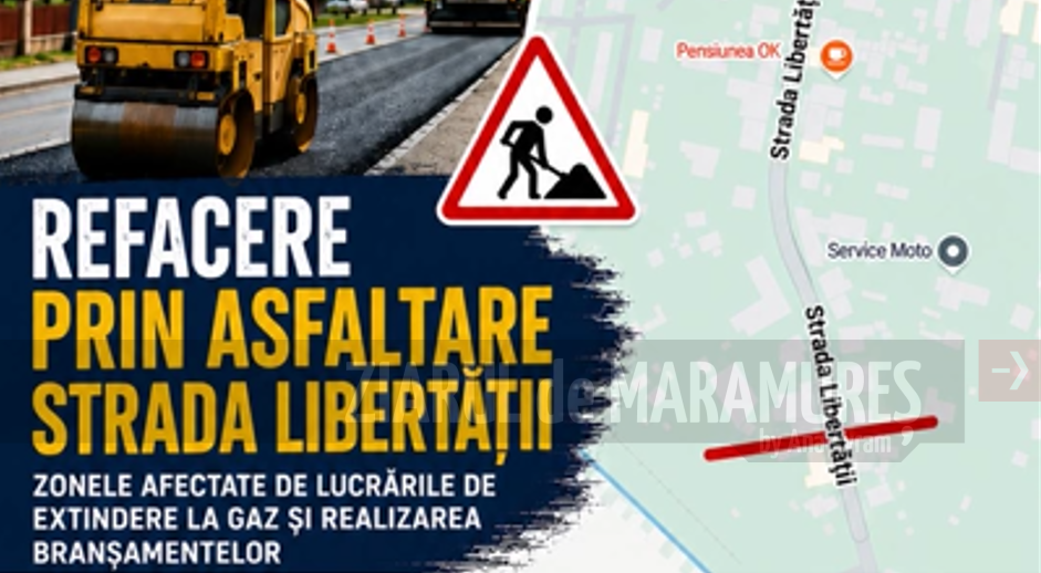 ANUNȚ. Circulație inchisă temporar pe str. Libertății din Vișeu de Sus