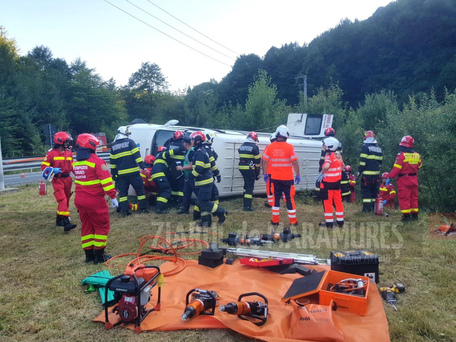 Simulare accident cu victime multiple la km38 în Pasul Gutâi. Echipele de interventie s-au miscat exemplar!