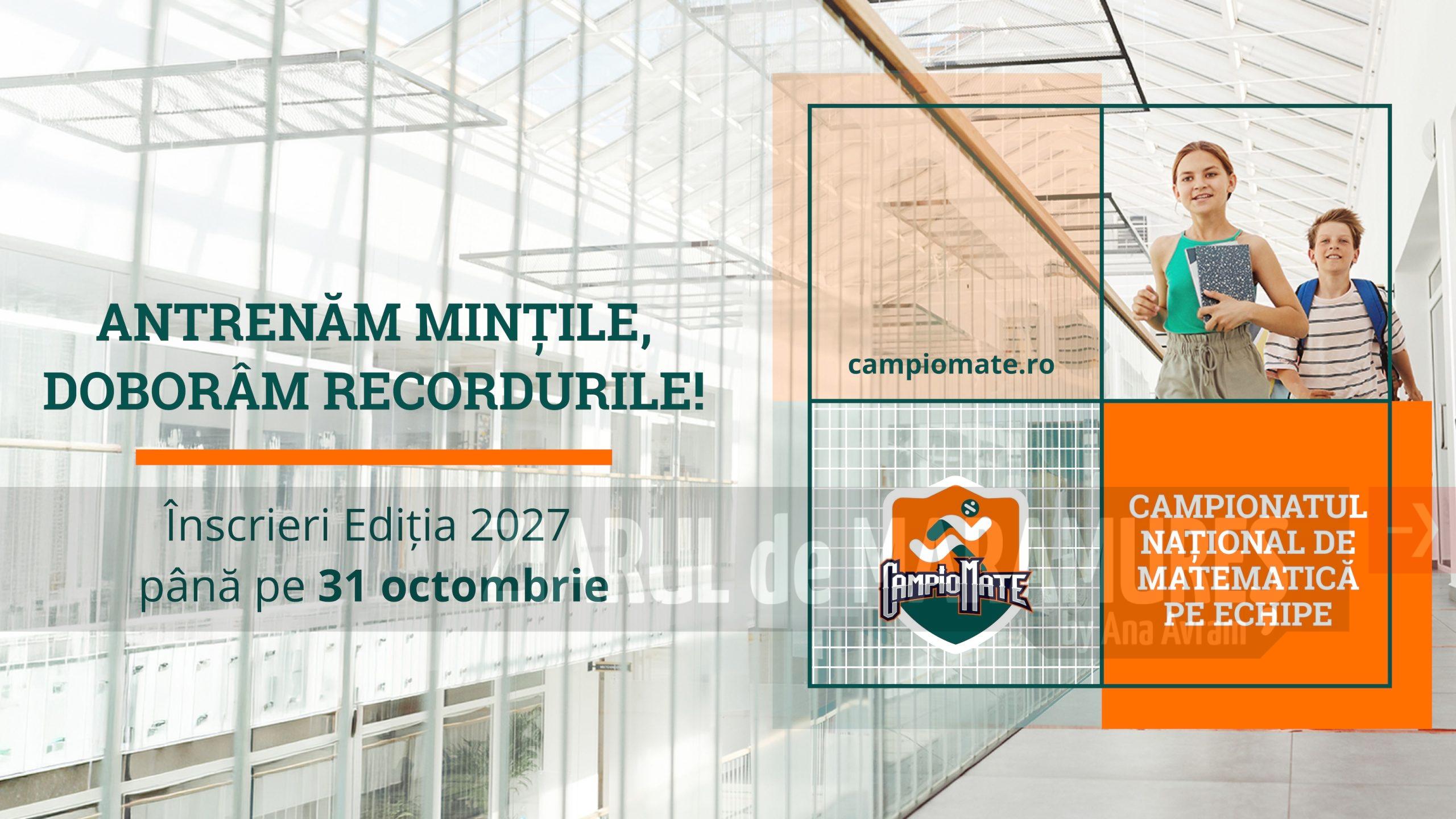 Ediția 2027 a campionatului național de matematică pe echipe – CampioMATE. Elevii de gimnaziu sunt invitați să se înscrie